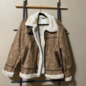 NWT Faux Suede and Fur Coat